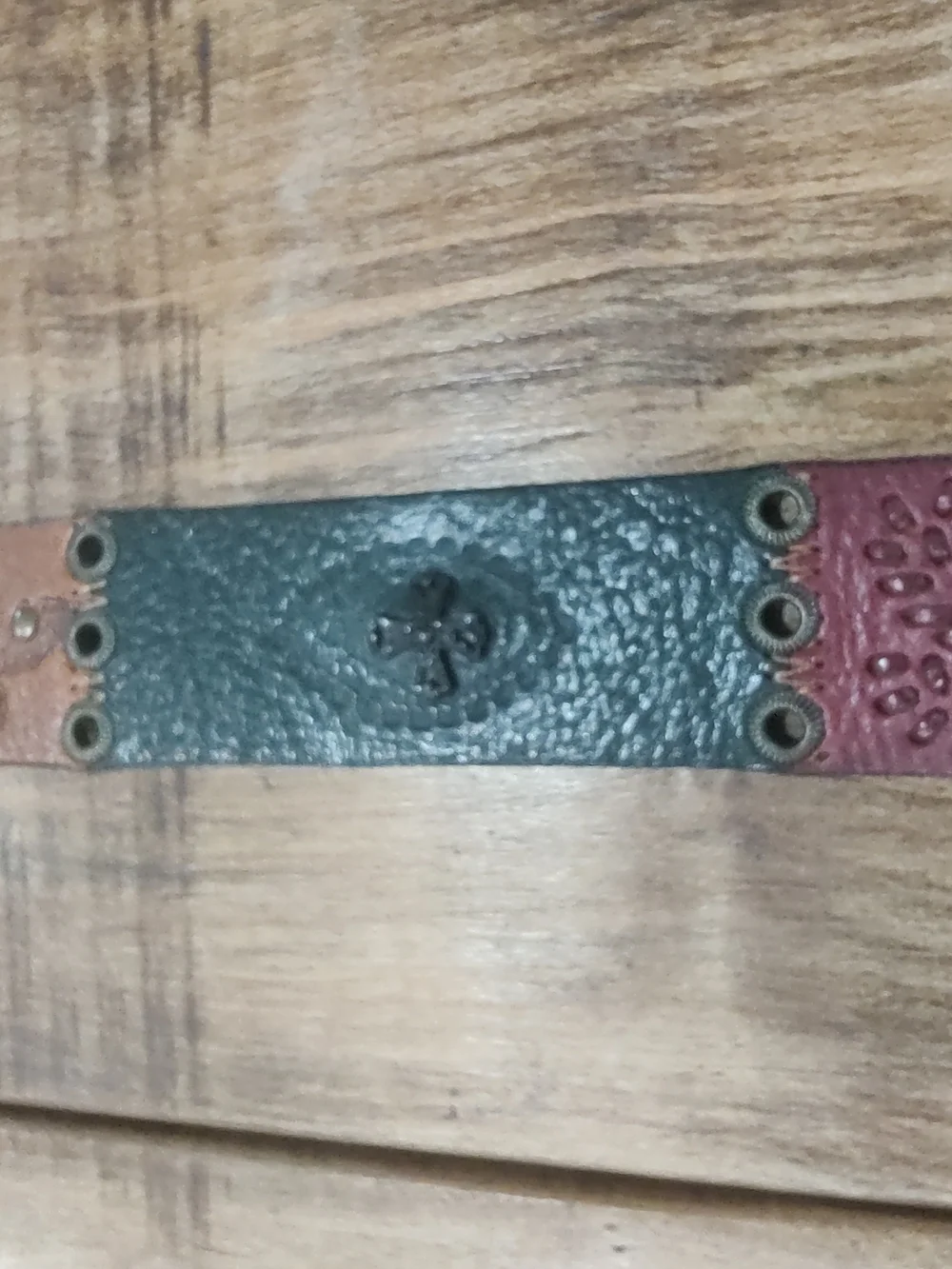 Vintage, Genuine Fossil Patchwork Leather Belt. Size L